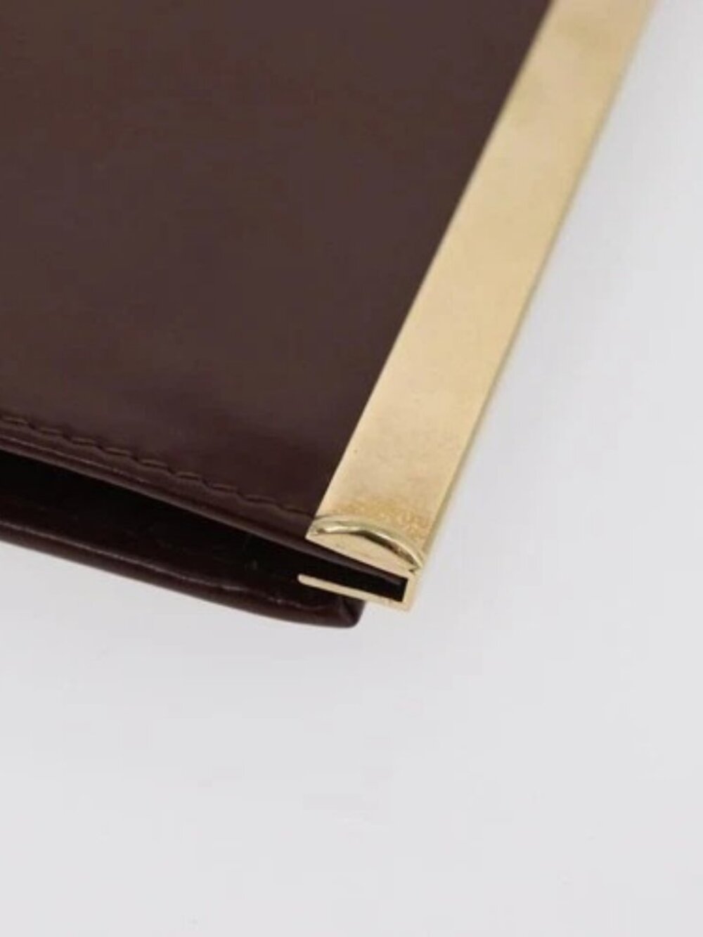 GUCCI Long Wallet Patent leather Brown Gold Auth bs35216 - Picture 7 of 16